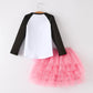 Halloween Printed Children's Top + Pink Gauze Skirt