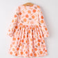 Fall Thanksgiving & Halloween Pumpkin Maple Leaf Drink Print Two-Piece Dress