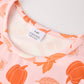 Fall Thanksgiving & Halloween Pumpkin Maple Leaf Drink Print Two-Piece Dress