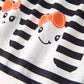 Halloween Black and White Striped Print Girls Dress