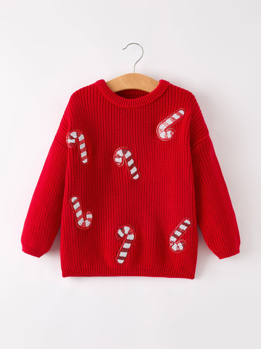 Girls Candy Cane Sweater