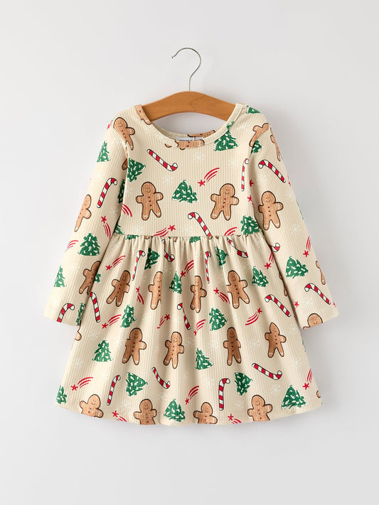 Sweet Holiday Vibes Gingerbread Christmas Dress