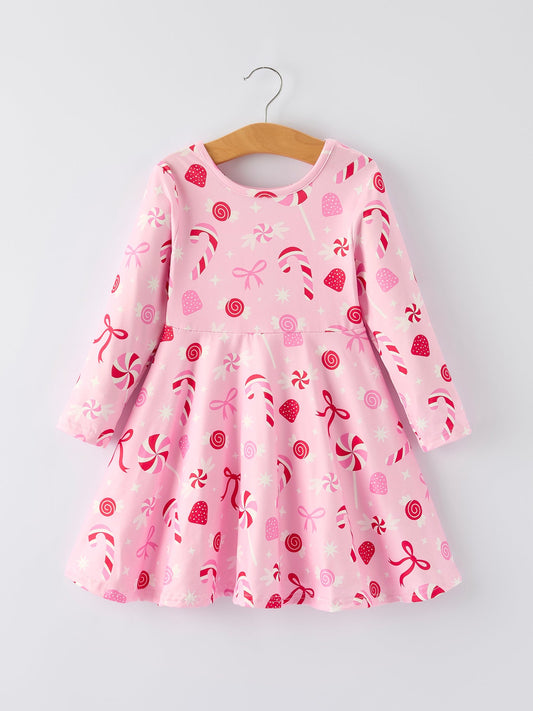 Girls Sweet Candy Christmas Dress