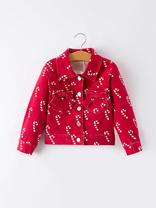 Girls Candy Cane Denim Jacket