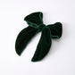 Christmas Velvet Green Bow Hair Clip