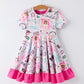 TS Print Ruffle Girls' Short Sleeve Dress