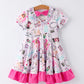 TS Print Ruffle Girls' Short Sleeve Dress