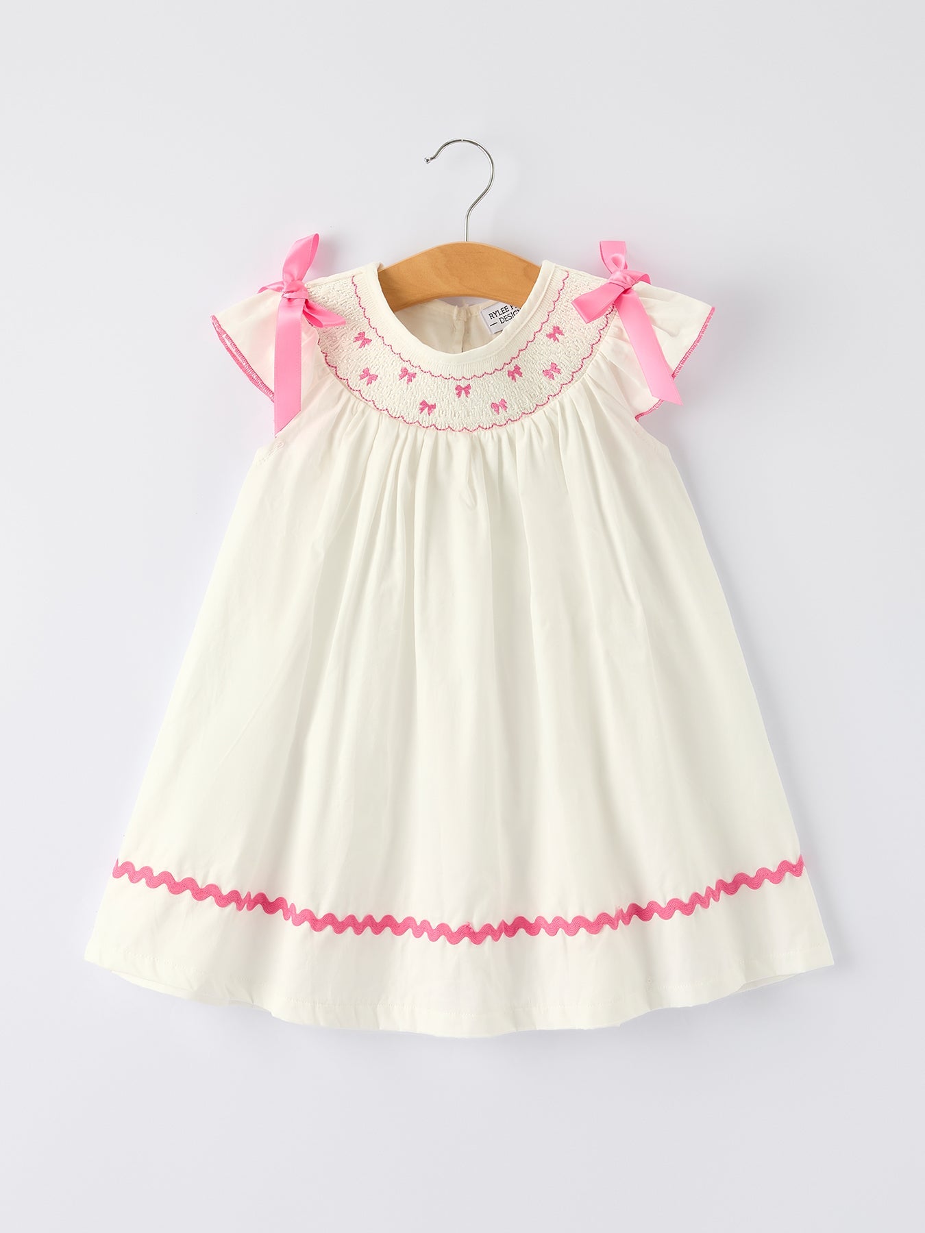 Pink Bow Embroidered dress