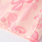 Pink Bow Print Long Sleeve Jumpsuit