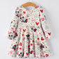 M&M Valentine's Day Girls' Long Sleeve Letter Print Dress