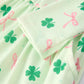 St. Patrick's Day Bow Shamrock Print Ruffles Girls Dress