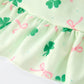 St. Patrick's Day Bow Shamrock Print Ruffles Girls Dress
