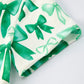 St. Patrick's Day Bow Print  Short Sleeves Girls Dress