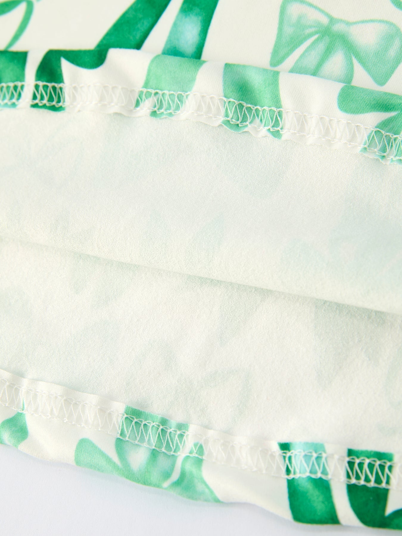 St. Patrick's Day Bow Print  Short Sleeves Girls Dress