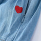 Denim Heart Dress for Girls – Long Sleeve Valentine Outfit