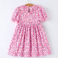 Girls Floral Ruffle Smocking Dress