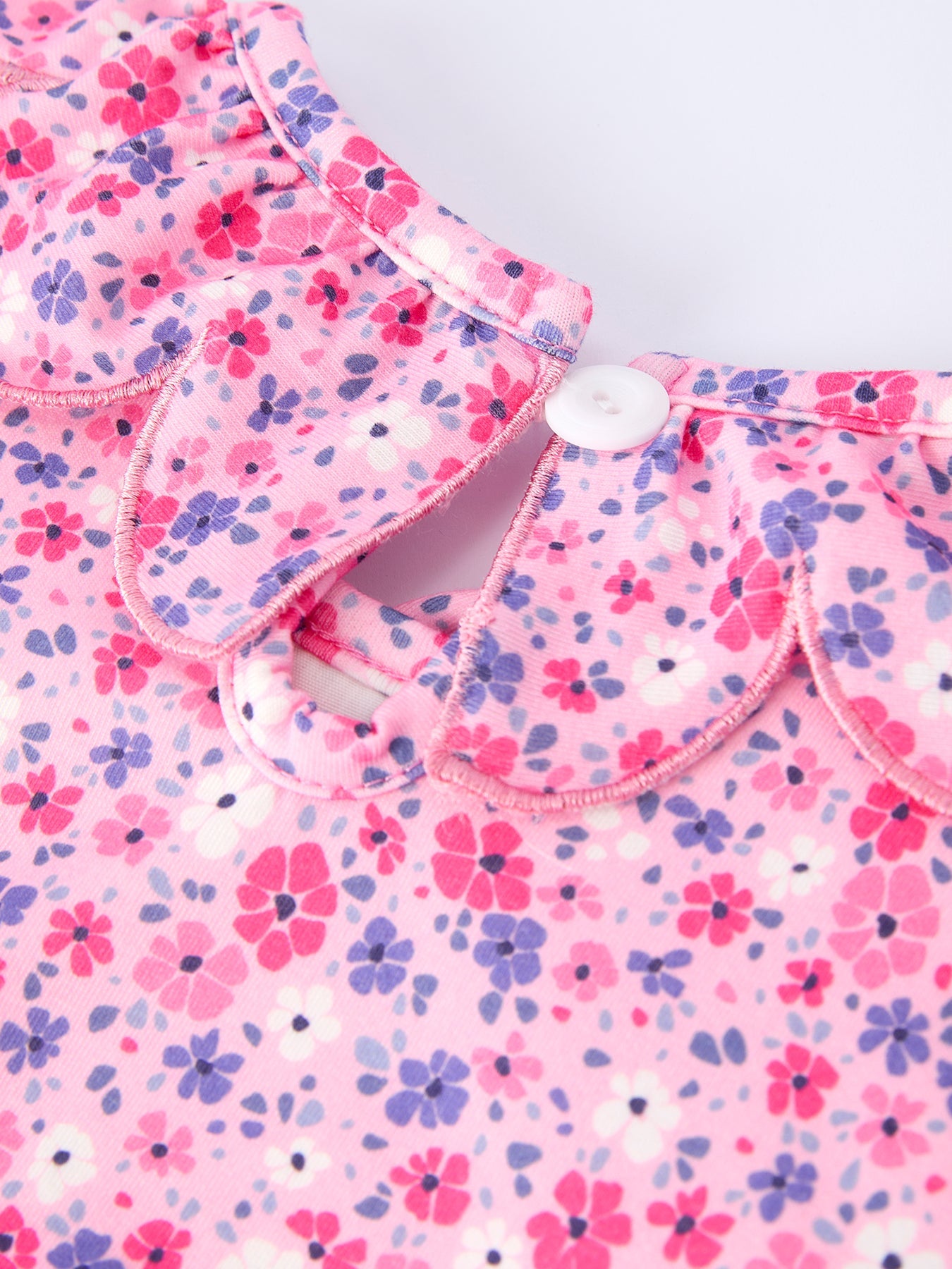 Girls Floral Ruffle Smocking Dress