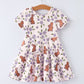 Easter Bunny Purple Floral Print Girls Dress
