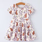 Easter Bunny Purple Floral Print Girls Dress