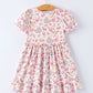 Easter Floral Bunny Girls Ruffle Hem Dress