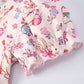 Easter Floral Bunny Girls Ruffle Hem Dress