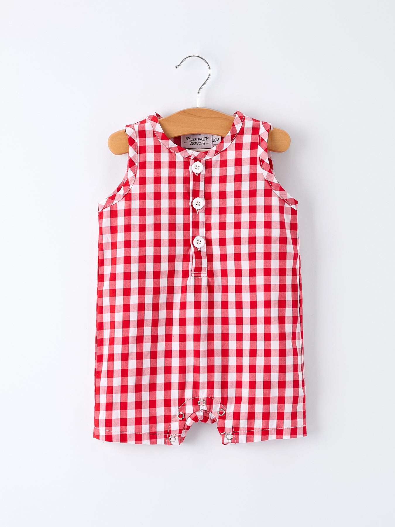 Summer Plaid Smocked Romper