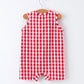 Summer Plaid Smocked Romper