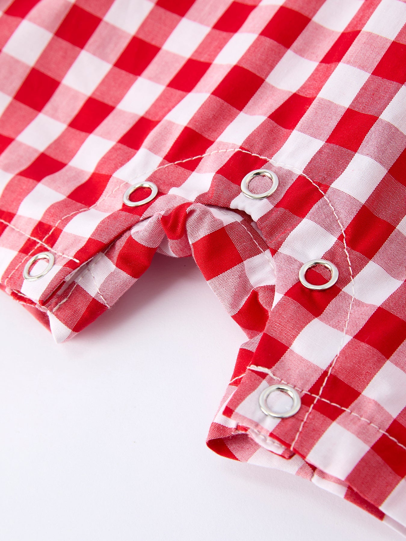 Summer Plaid Smocked Romper