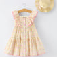 Spring Floral Ruffle Dress With Straw Hat