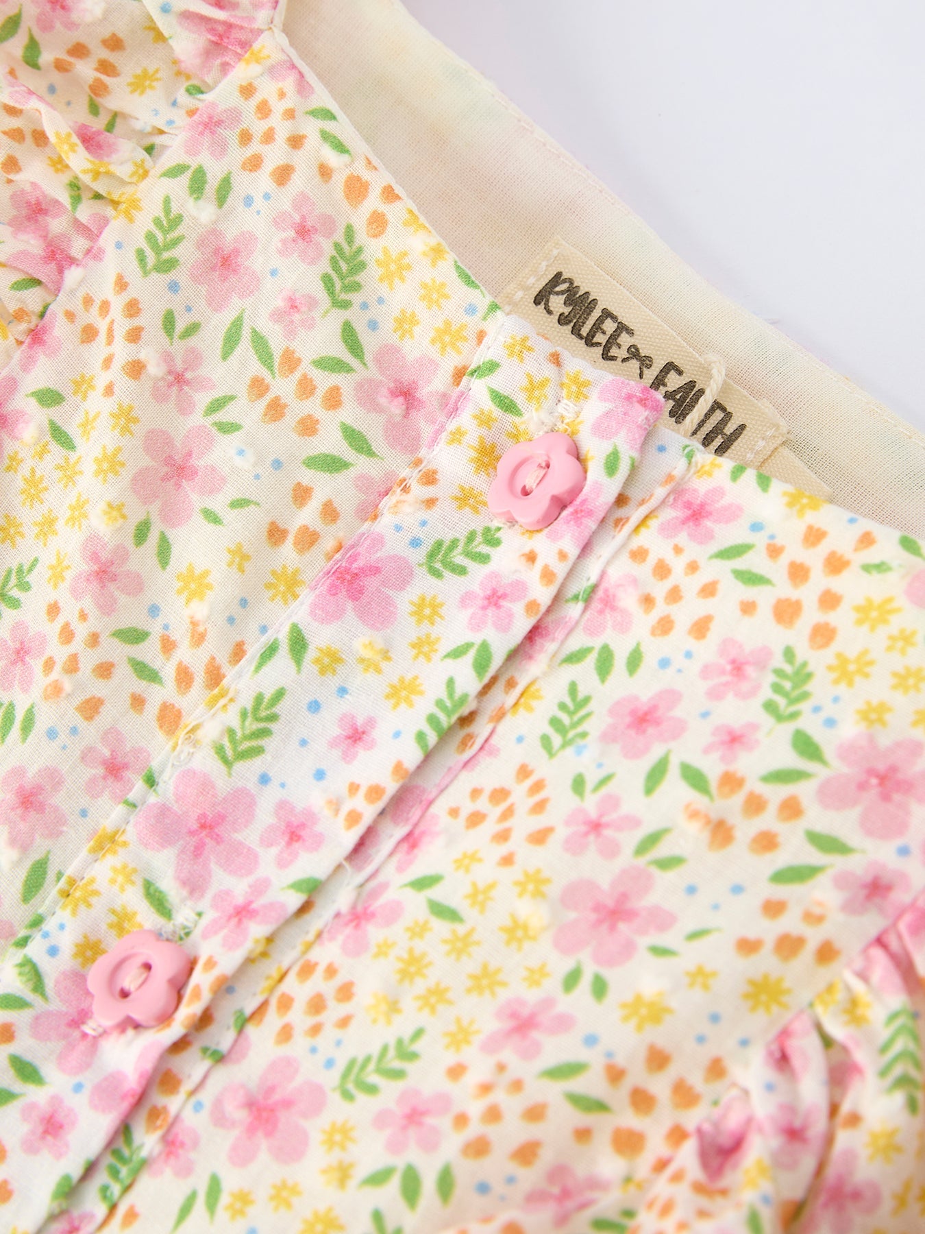 Spring Floral Ruffle Dress With Straw Hat