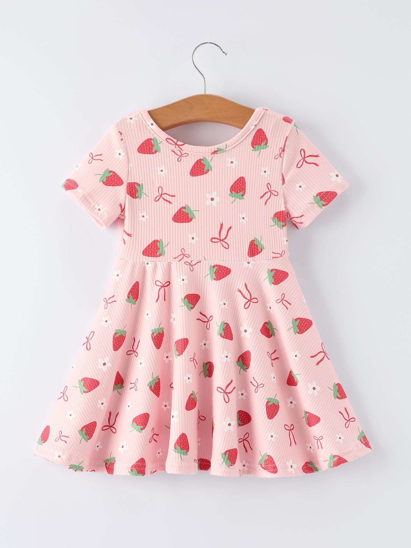 Strawberry Bow Short Sleeves Dress