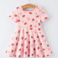 Strawberry Bow Short Sleeves Dress