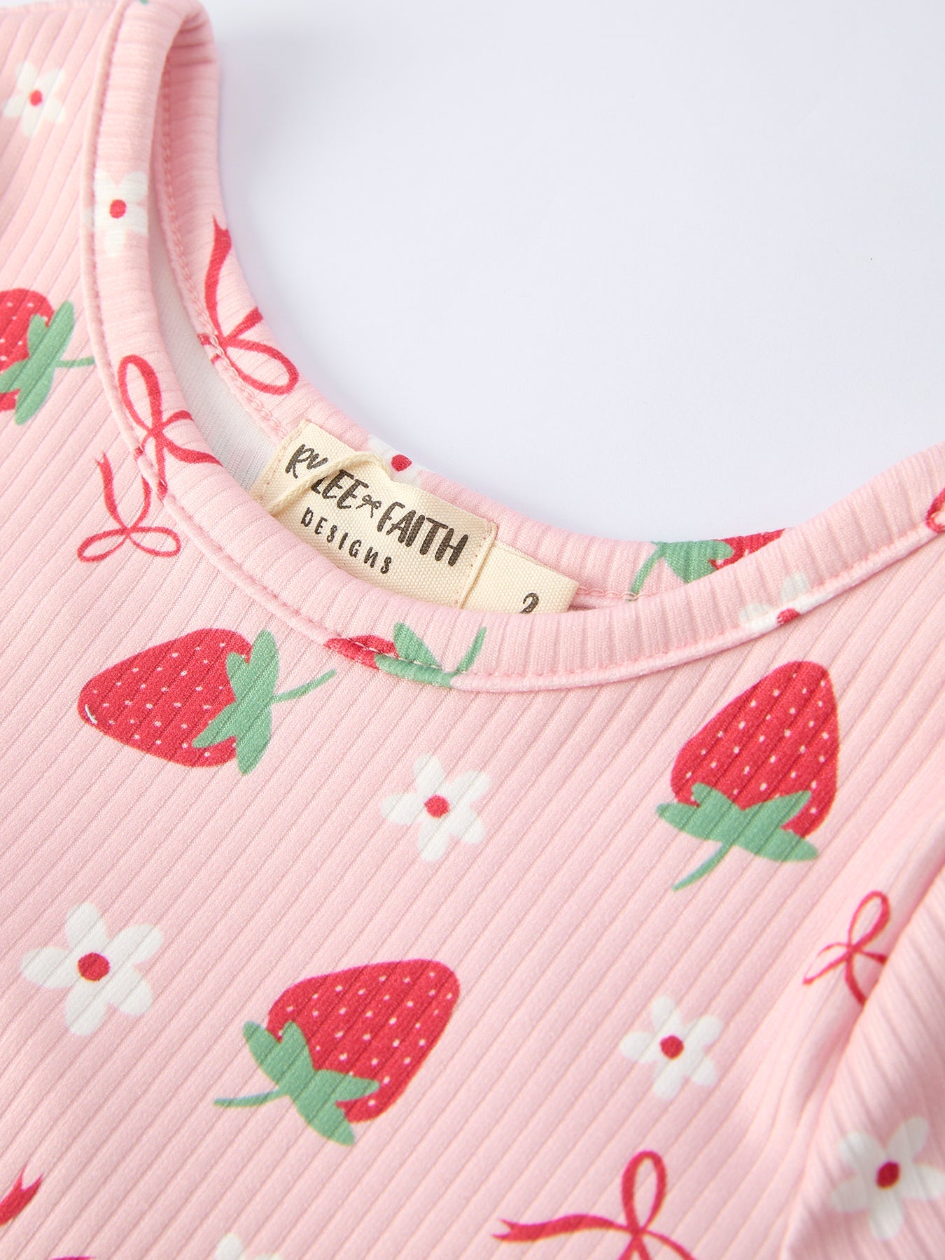 Strawberry Bow Short Sleeves Dress