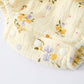 Muslin Floral Smocked Baby Romper with Matching Hat