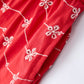 Red Color Girl Bow Strap Ruffle Dress