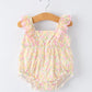 Floral Girls Smocked Ruffle Romper