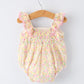 Floral Girls Smocked Ruffle Romper