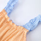 Colorblock Gingham Girls Ruffle Dress