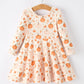 Orange Pumpkin Girls Dress Long Sleeve