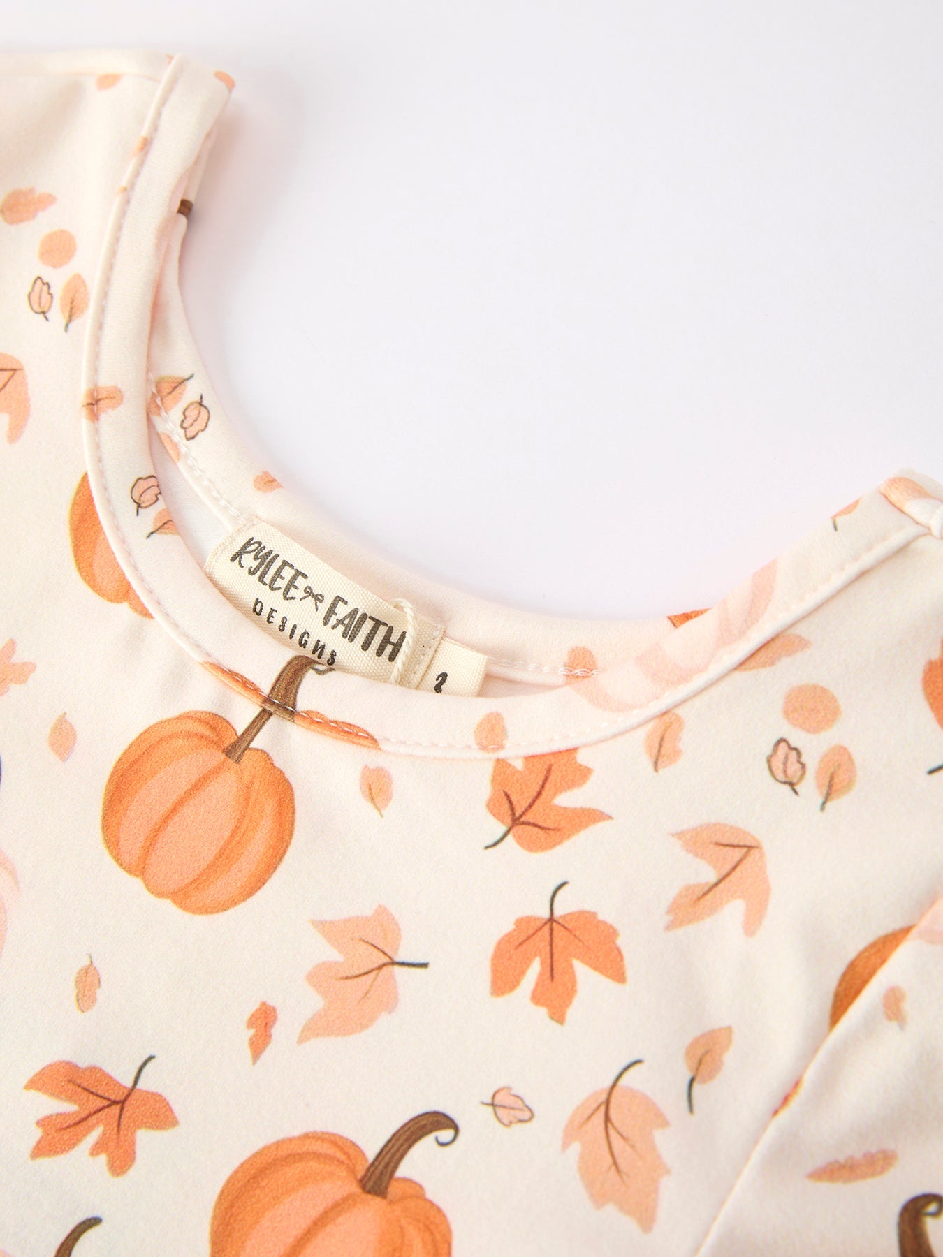 Orange Pumpkin Girls Dress Long Sleeve