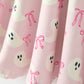 Halloween Ghost Bow Print Girls Long Sleeve Twirl Dress