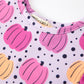 Halloween Pumpkin Print Girls Long Sleeve Twirl Dress
