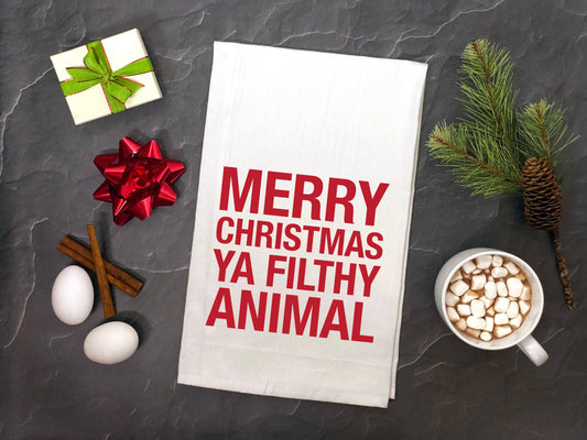 Merry Christmas Ya Filthy Animal Christmas Holiday Towel