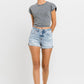 Vervet Alexis High Rise Cuffed Shorts (Size large)