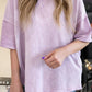 Lilac Exposed Seam Oversized Tee (Size Medium)