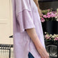 Lilac Exposed Seam Oversized Tee (Size Medium)