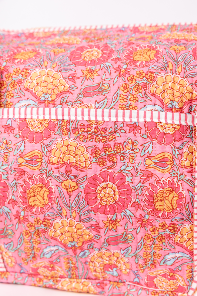 Avery Pink Floral Quilted Weekender