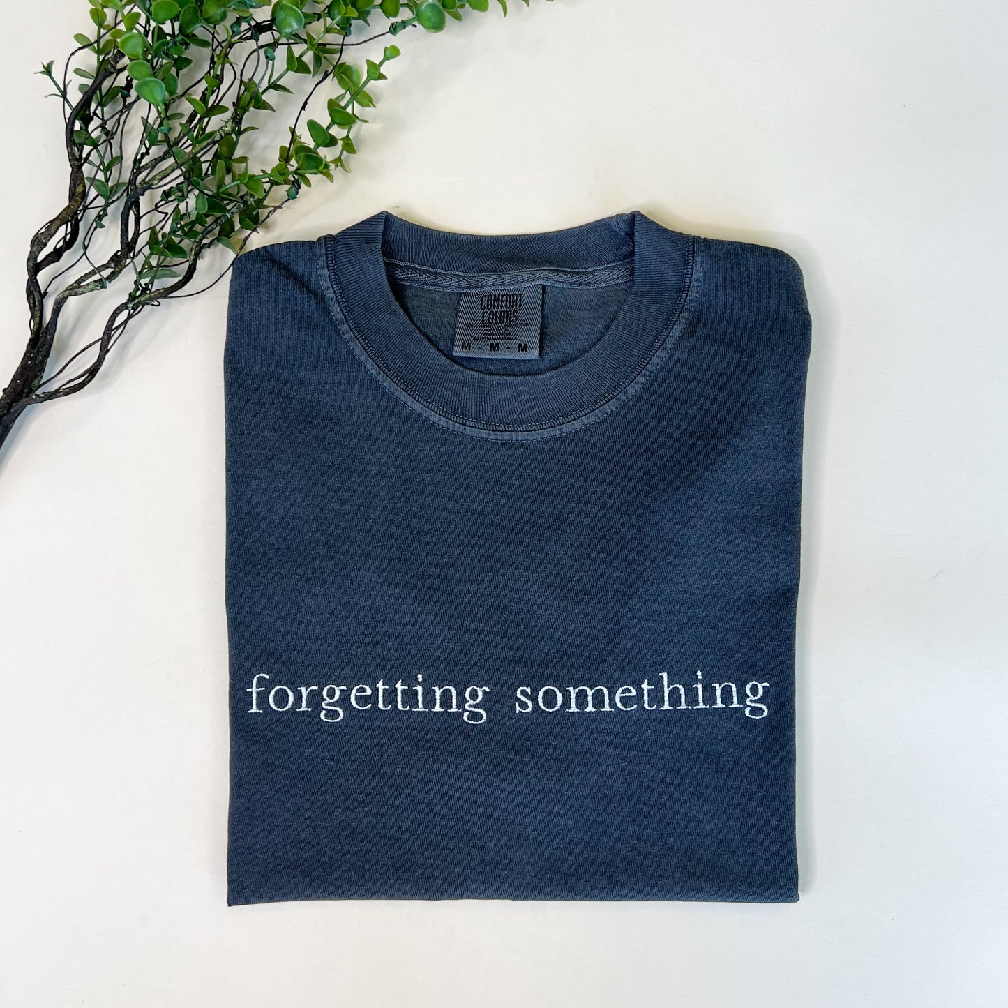 Forgetting Something Embroidered T-Shirt