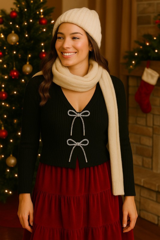 Holiday Charm Sweater- Black