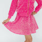 Pink Velvet Sequin Twirl Skort